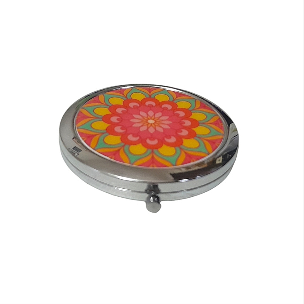 Colorful Mandala Metal Compact Mirror. NWOT